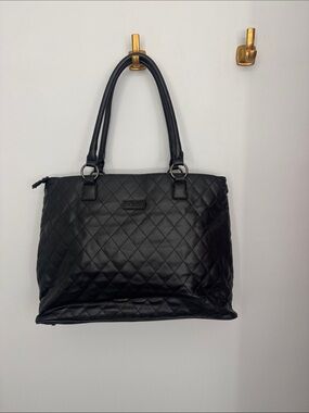 solo Black Quilted Tote Bag for Women